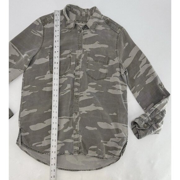 Express Womens Roll Tab Button Up Lyocell Boyfriend Shirt Sz Sm, Preppy, Western - Picture 9 of 10